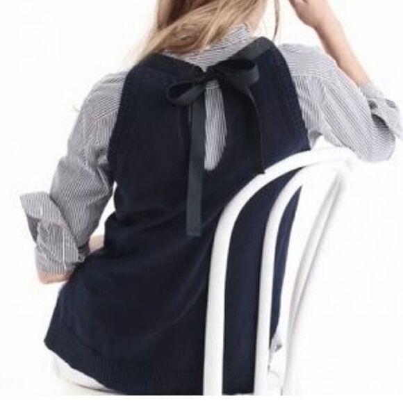 J Crew VEST Tank Top Cotton with Ribbon Tie Back XSMALL - Picture 1 of 9